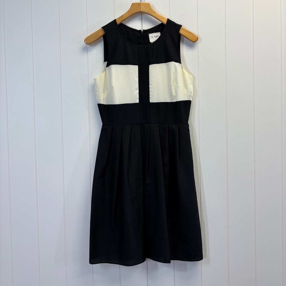 J. Taylor Mod Office Colorblock Midi Dress Women Size 4 Minimalist Retro Vibes